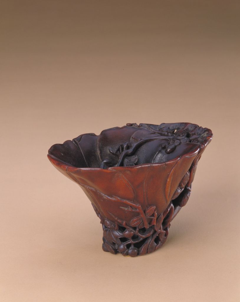 图片[1]-Rhinoceros horn carved bird cup-China Archive